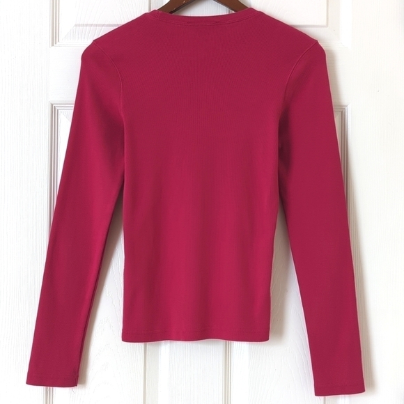 Ralph Lauren Sport Y2K Vintage Classic Long Sleeve Crewneck T-shirt Hot Pink S - Picture 9 of 10